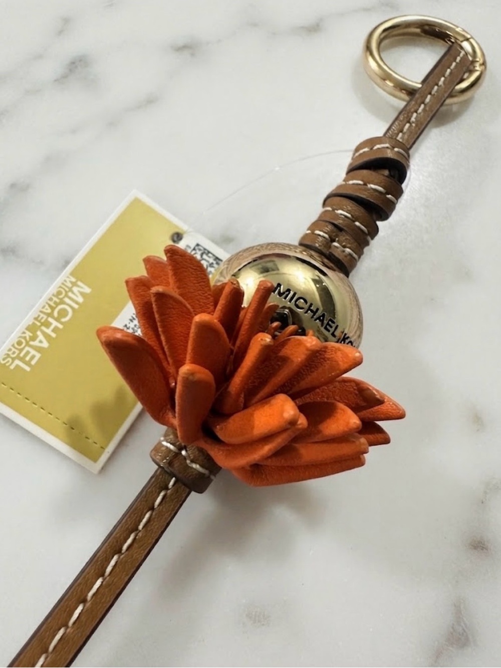 MICHAEL KORS Leather Flower Bag Charm